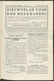 Nieuwsblad voor den boekhandel jrg 77, 1910, no 40, 20-05-1910 in 