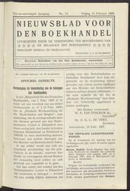 Nieuwsblad voor den boekhandel jrg 74, 1907, no 14, 15-02-1907 in 