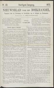 Nieuwsblad voor den boekhandel jrg 40, 1873, no 22, 18-03-1873 in 