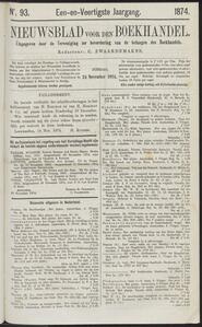 Nieuwsblad voor den boekhandel jrg 41, 1874, no 93, 24-11-1874 in 