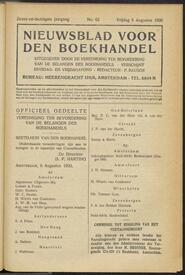 Nieuwsblad voor den boekhandel jrg 87, 1920, no 62, 06-08-1920 in 