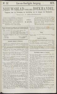 Nieuwsblad voor den boekhandel jrg 41, 1874, no 57, 21-07-1874 in 