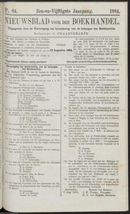 Nieuwsblad voor den boekhandel jrg 51, 1884, no 64, 12-08-1884 in 