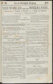 Nieuwsblad voor den boekhandel jrg 41, 1874, no 98, 11-12-1874 in 