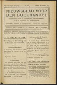 Nieuwsblad voor den boekhandel jrg 85, 1918, no 13, 16-02-1918 in 