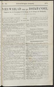 Nieuwsblad voor den boekhandel jrg 38, 1871, no 30, 14-04-1871 in 