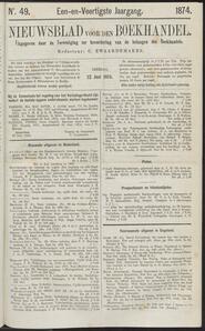 Nieuwsblad voor den boekhandel jrg 41, 1874, no 49, 23-06-1874 in 