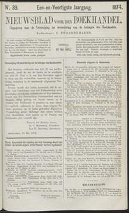 Nieuwsblad voor den boekhandel jrg 41, 1874, no 39, 19-05-1874 in 