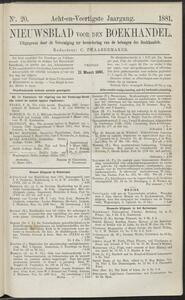 Nieuwsblad voor den boekhandel jrg 48, 1881, no 20, 11-03-1881 in 