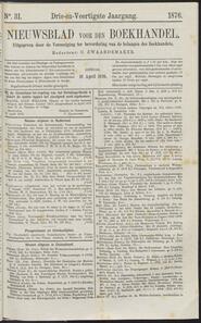 Nieuwsblad voor den boekhandel jrg 43, 1876, no 31, 18-04-1876 in 