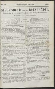 Nieuwsblad voor den boekhandel jrg 38, 1871, no 34, 28-04-1871 in 