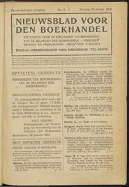 Nieuwsblad voor den boekhandel jrg 86, 1919, no 8, 28-01-1919 in 
