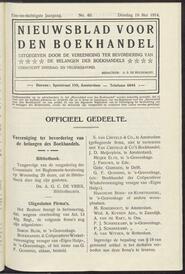 Nieuwsblad voor den boekhandel jrg 81, 1914, no 40, 19-05-1914 in 