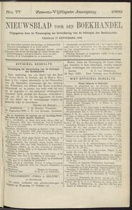 Nieuwsblad voor den boekhandel jrg 56, 1889, no 77, 27-09-1889 in 