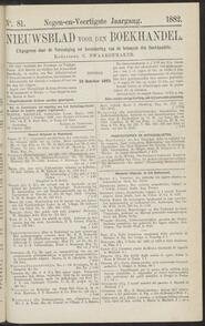 Nieuwsblad voor den boekhandel jrg 49, 1882, no 81, 10-10-1882 in 