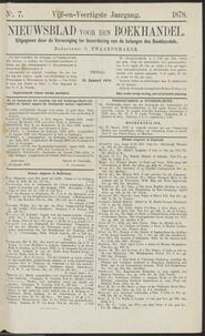 Nieuwsblad voor den boekhandel jrg 45, 1878, no 7, 25-01-1878 in 