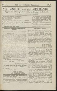 Nieuwsblad voor den boekhandel jrg 45, 1878, no 74, 17-09-1878 in 
