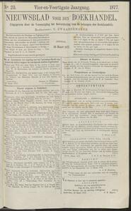 Nieuwsblad voor den boekhandel jrg 44, 1877, no 23, 20-03-1877 in 