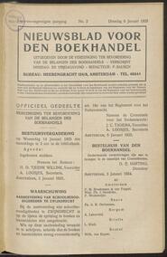 Nieuwsblad voor den boekhandel jrg 92, 1925, no 2, 06-01-1925 in 