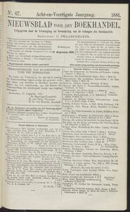 Nieuwsblad voor den boekhandel jrg 48, 1881, no 67, 17-08-1881 in 