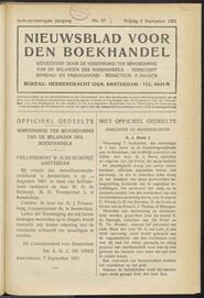 Nieuwsblad voor den boekhandel jrg 88, 1921, no 67, 09-09-1921 in 