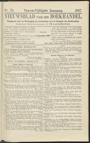 Nieuwsblad voor den boekhandel jrg 54, 1887, no 70, 02-09-1887 in 