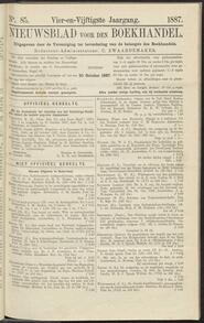 Nieuwsblad voor den boekhandel jrg 54, 1887, no 85, 25-10-1887 in 