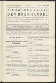 Nieuwsblad voor den boekhandel jrg 76, 1909, no 29, 09-04-1909 in 