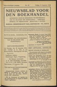 Nieuwsblad voor den boekhandel jrg 85, 1918, no 63, 16-08-1918 in 