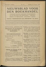 Nieuwsblad voor den boekhandel jrg 90, 1923, no 15, 20-02-1923 in 