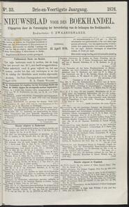 Nieuwsblad voor den boekhandel jrg 43, 1876, no 33, 25-04-1876 in 