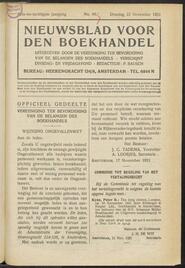 Nieuwsblad voor den boekhandel jrg 88, 1921, no 88, 22-11-1921 in 