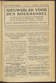 Nieuwsblad voor den boekhandel jrg 87, 1920, no 71, 21-09-1920 in 