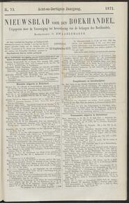 Nieuwsblad voor den boekhandel jrg 38, 1871, no 73, 12-09-1871 in 