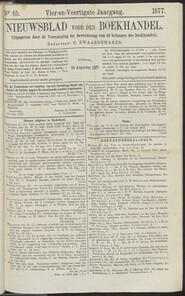 Nieuwsblad voor den boekhandel jrg 44, 1877, no 65, 14-08-1877 in 