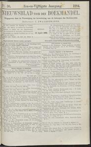 Nieuwsblad voor den boekhandel jrg 51, 1884, no 30, 15-04-1884 in 