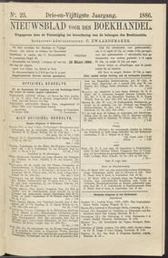 Nieuwsblad voor den boekhandel jrg 53, 1886, no 23, 19-03-1886 in 