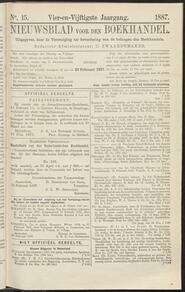 Nieuwsblad voor den boekhandel jrg 54, 1887, no 15, 22-02-1887 in 