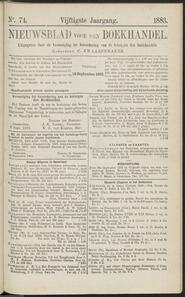 Nieuwsblad voor den boekhandel jrg 50, 1883, no 74, 14-09-1883 in 