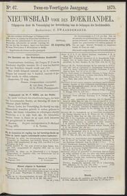 Nieuwsblad voor den boekhandel jrg 42, 1875, no 67, 24-08-1875 in 