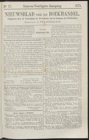 Nieuwsblad voor den boekhandel jrg 42, 1875, no 77, 27-09-1875 in 