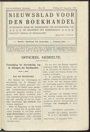 Nieuwsblad voor den boekhandel jrg 81, 1914, no 64, 21-08-1914 in 