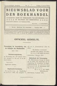 Nieuwsblad voor den boekhandel jrg 81, 1914, no 3, 09-01-1914 in 