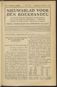 Nieuwsblad voor den boekhandel jrg 86, 1919, no 72, 23-09-1919 in 
