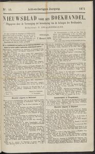 Nieuwsblad voor den boekhandel jrg 38, 1871, no 19, 07-03-1871 in 