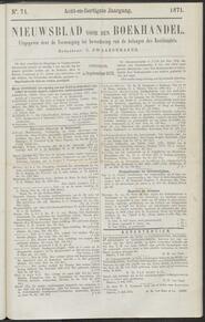 Nieuwsblad voor den boekhandel jrg 38, 1871, no 71, 05-09-1871 in 