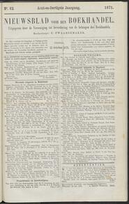 Nieuwsblad voor den boekhandel jrg 38, 1871, no 82, 13-10-1871 in 