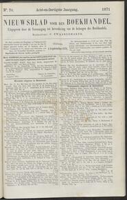 Nieuwsblad voor den boekhandel jrg 38, 1871, no 70, 01-09-1871 in 