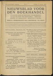 Nieuwsblad voor den boekhandel jrg 86, 1919, no 5, 17-01-1919 in 