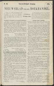 Nieuwsblad voor den boekhandel jrg 32, 1865, no 42, 19-10-1865 in 